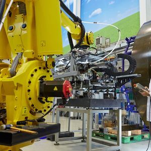 Modern Factory with robotics