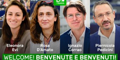 Italian MEPs Rosa D'Amato, Ignazio Corrao, Eleonora Evi and Piernicola Pedicini