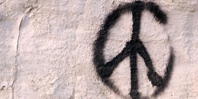 peace symbol on wall
