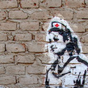 Nurse on wall / Streetart style