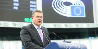 Maros Sefcovic presenting the work programme in Strasbourg
