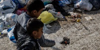 Kids at lesbos refugee camp