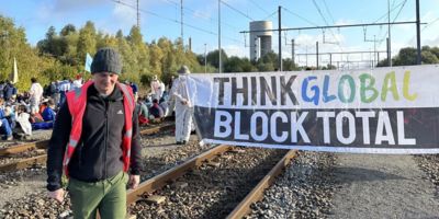 Malte Gallee at a Code Rouge protest against TotalEnergies / Malte Gallee