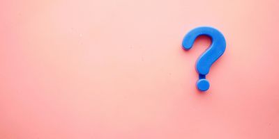 Question mark pink, blue