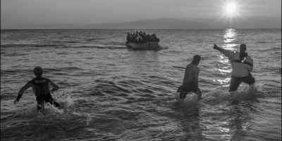 Picture of refugees arriving inGgreece