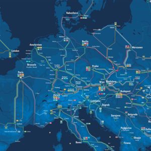 Night train map Europe