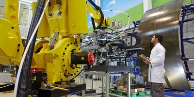 Modern Factory with robotics