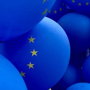 European Union flag balloons