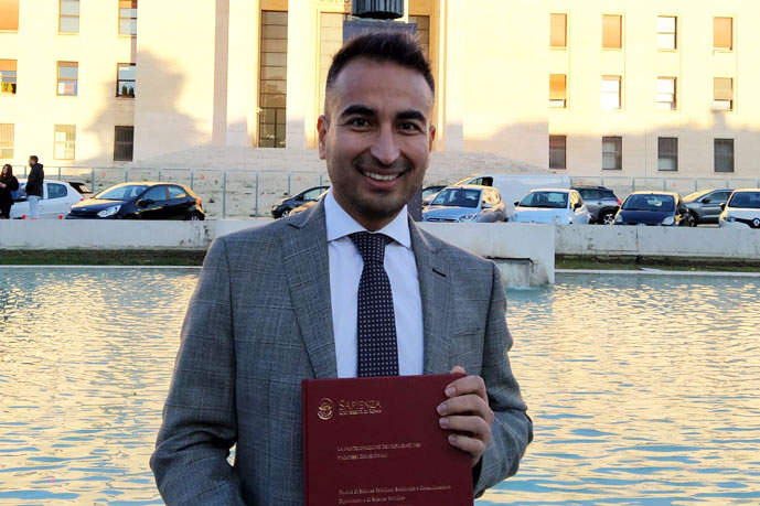 Syed Hasnain graduating from Sapienza University, Rome, 2019
